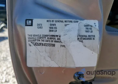 2004 Chevrolet Cavalier из США, поврежденный, VIN 1G1JC52FX47273799